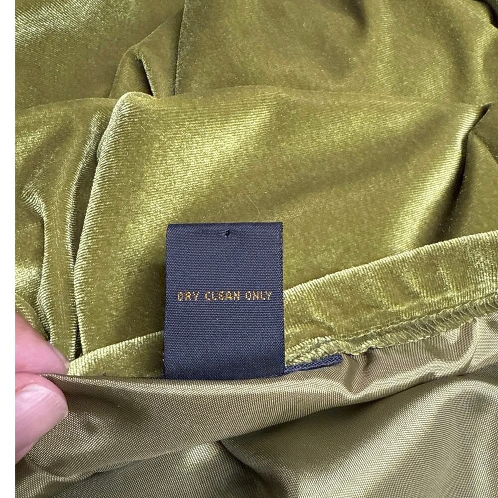 Grace Elements Size 12 Olive Green Velvet Velour Skirt Ruffle Bubble Hem Holiday - Picture 6 of 6